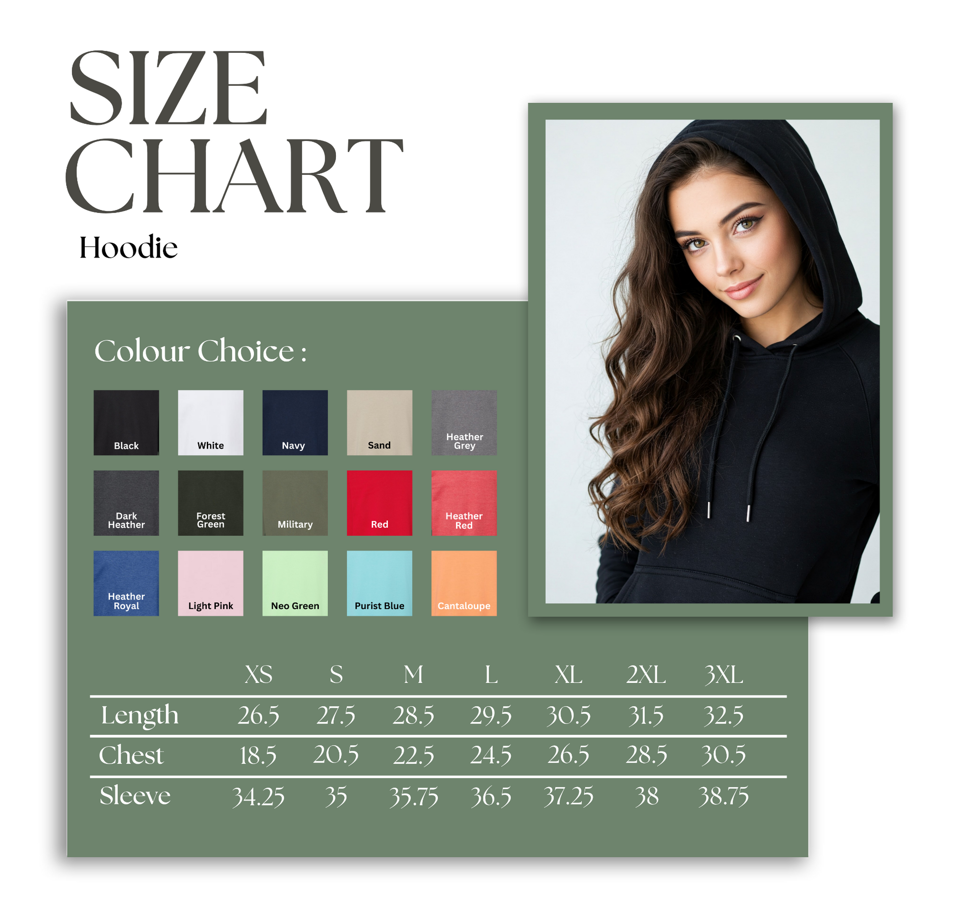 hoodie sizing chart