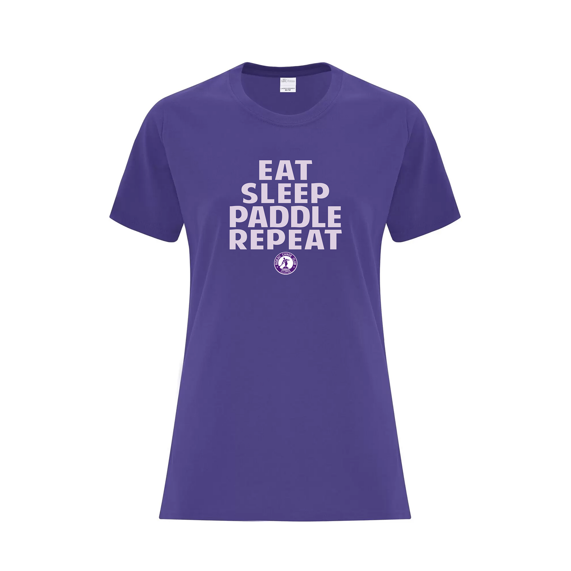 RIDEAU CANOE CLUB - Eat, Sleep, Paddle, Repeat T-Shirt (Ladies) - purple