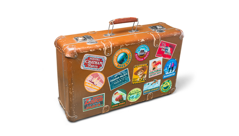 Destinations - Suitcase with stickers
