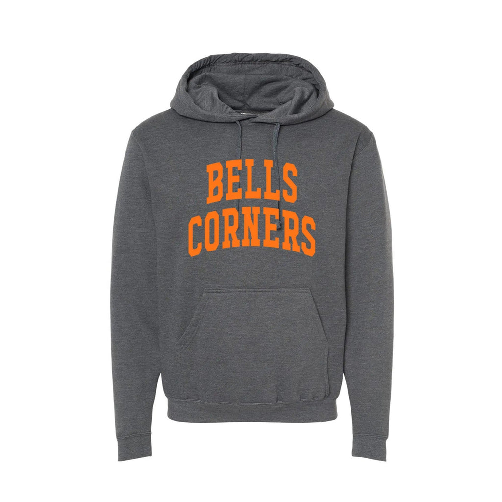 BELLS CORNERS - Crewneck & Hoodie grey with orange printing on front
