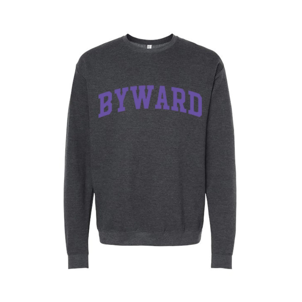 BYWARD - Crewneck & Hoodie grey with purple printing
