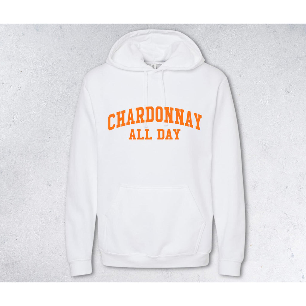CHARDONNAY ALL DAY Collegiate Sweatshirt - Crewneck & Hoodie - white
