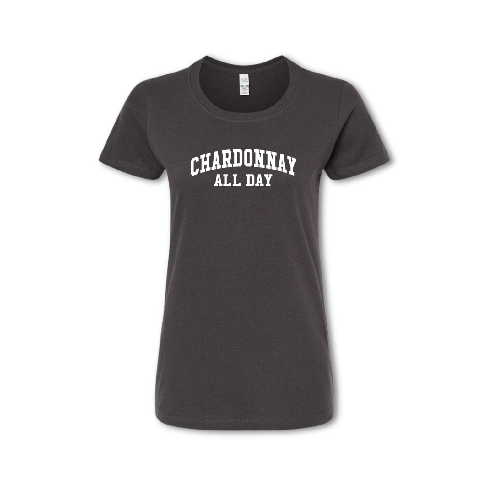 CHARDONNAY ALL DAY Collegiate T-Shirt - Wine Lover Tee (Women's & Men's)