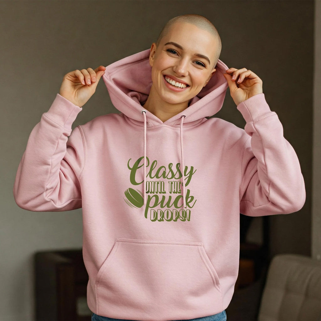 CLASSY UNTIL THE PUCK DROPS Sweatshirt - Crewneck & Hoodie PINK
