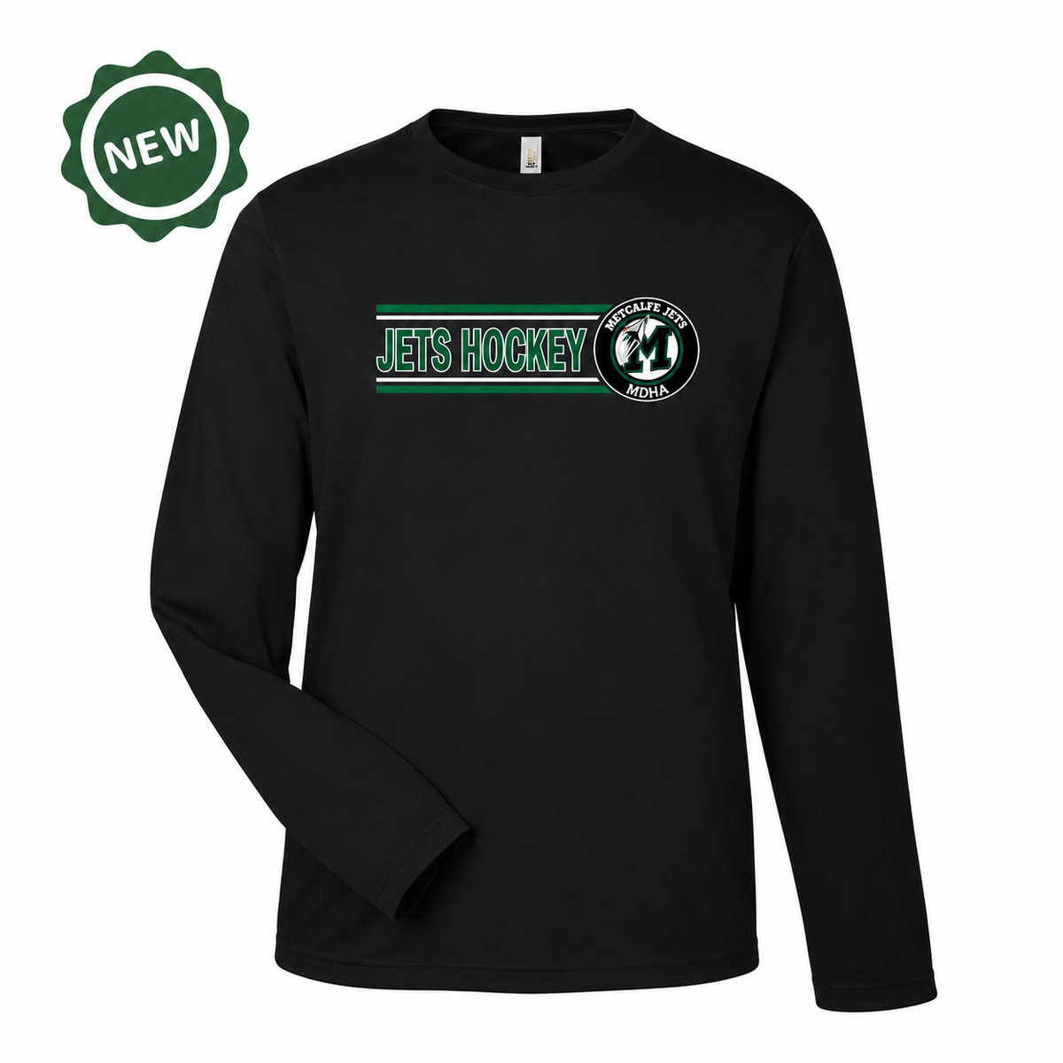 METCALFE JETS - Long Sleeve Performance T-Shirt (Rinkside)