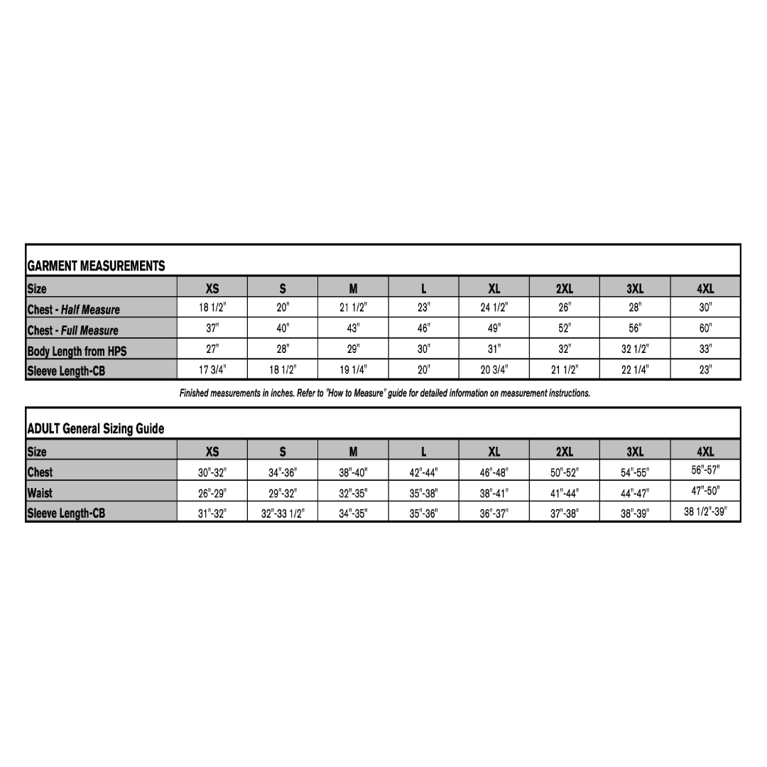 sizing chart
