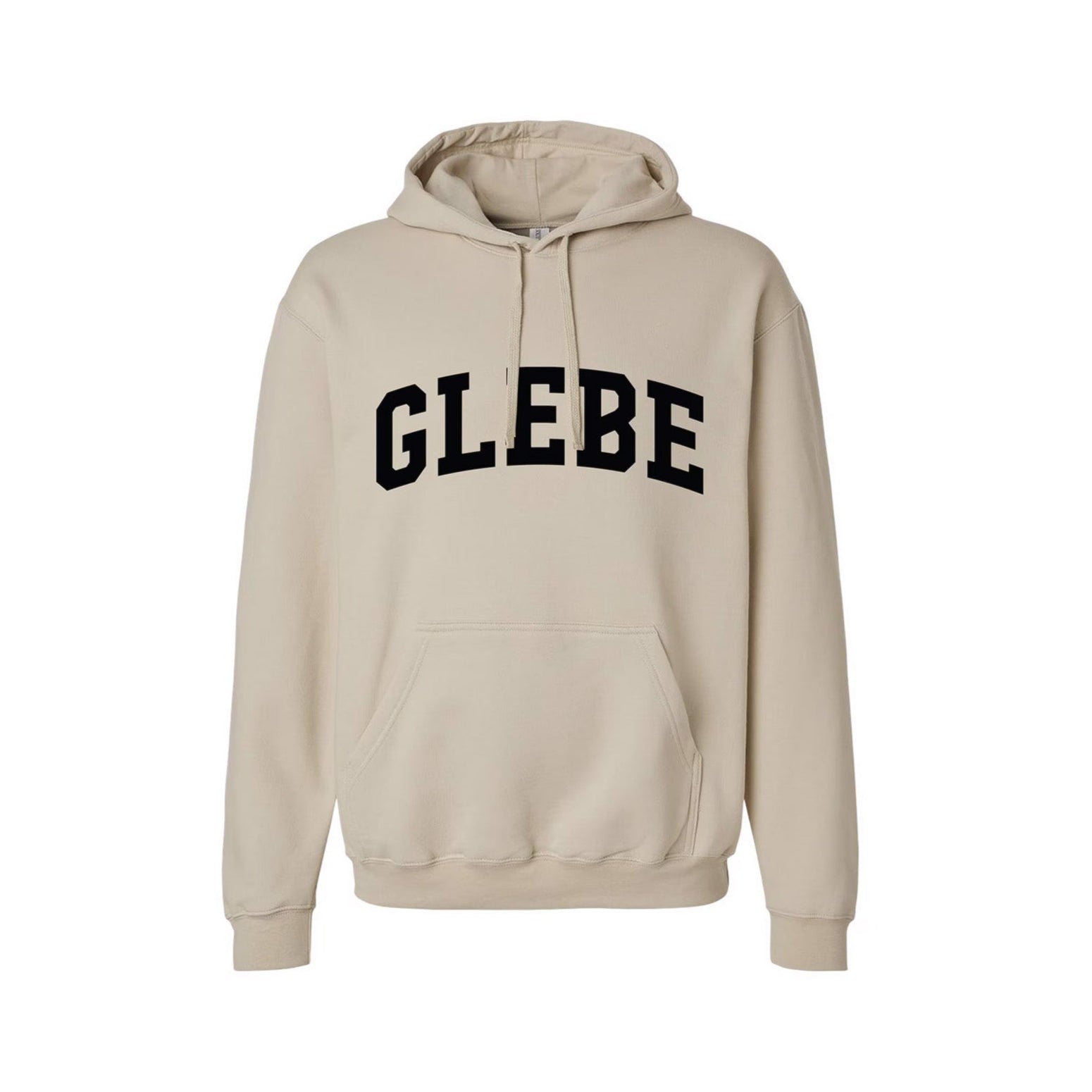GLEBE - Crewneck & Hoodie sand with printing in black