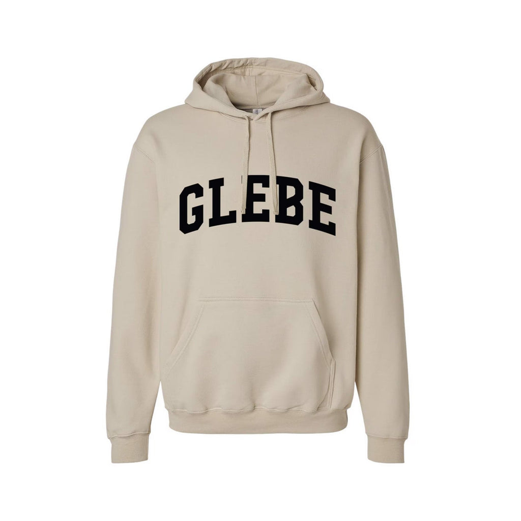 GLEBE - Crewneck & Hoodie sand with printing in black