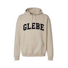 Load image into Gallery viewer, GLEBE - Crewneck &amp; Hoodie sand with printing in black
