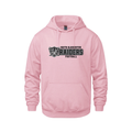 Pink hoodie with 'South Gloucester Raiders Football' text and logo on a white background