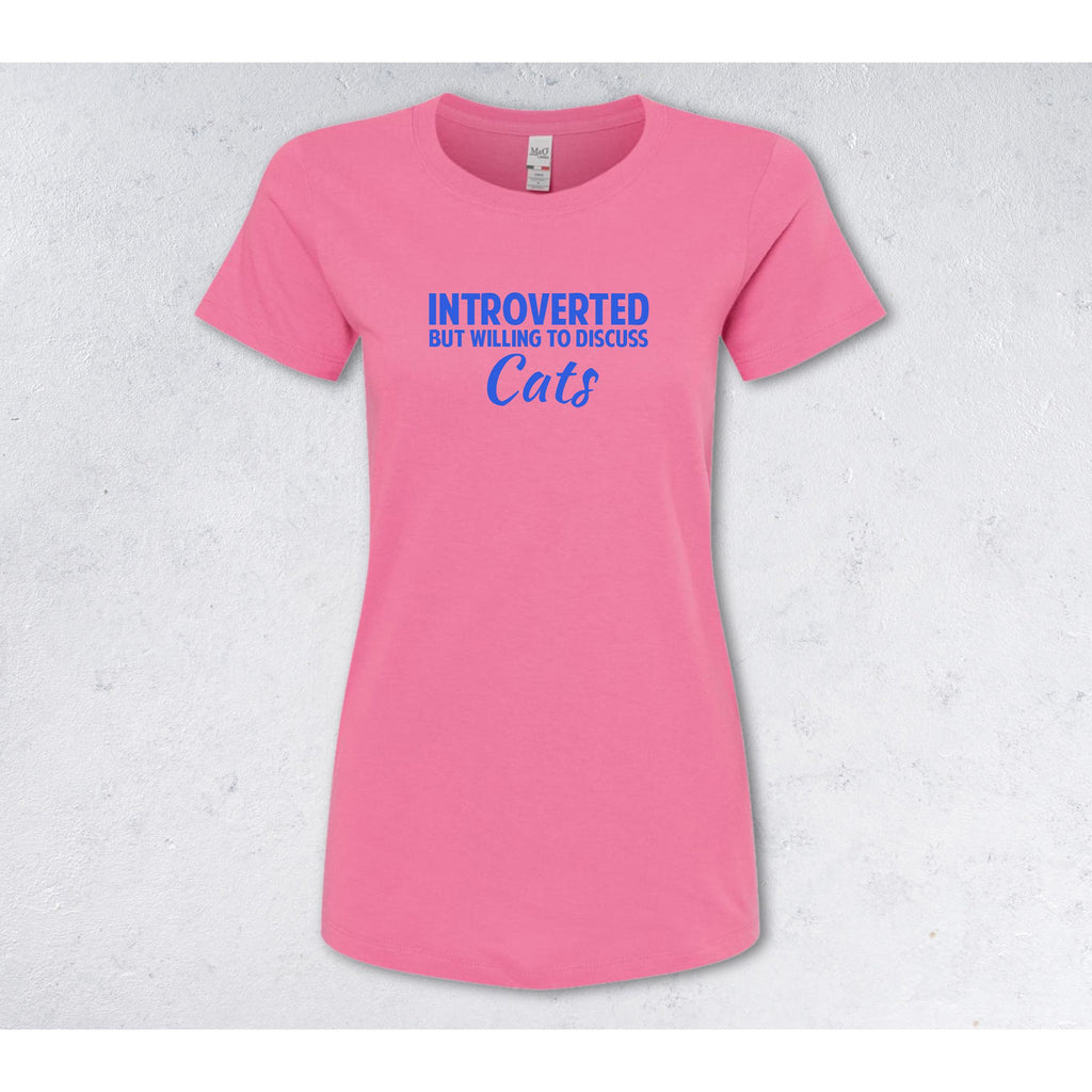 INTROVERTED BUT WILLING TO DISCUSS CATS. T-Shirt - Canadiens Lover Tee (Women's & Men's) - pink