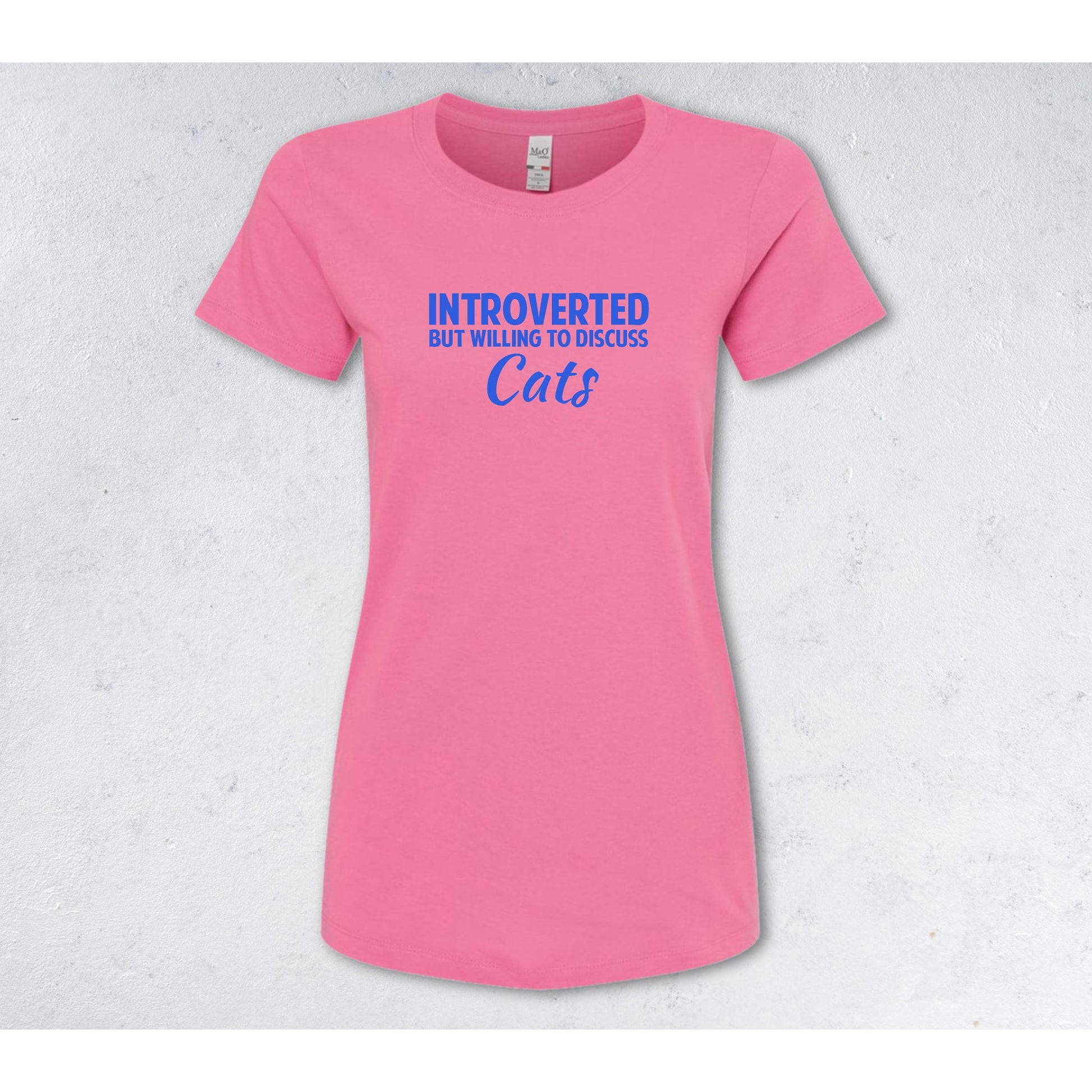 INTROVERTED BUT WILLING TO DISCUSS CATS. T-Shirt - Canadiens Lover Tee (Women's & Men's) - pink
