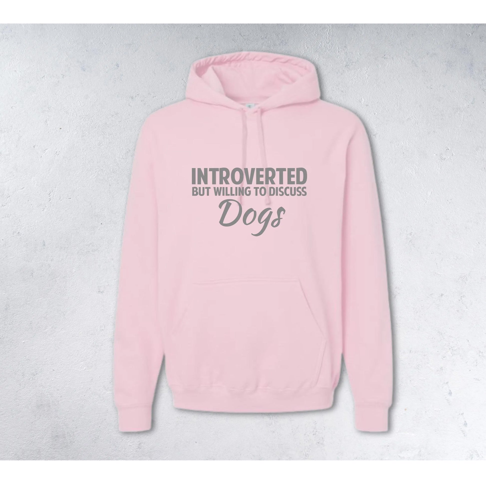 INTROVERTED BUT WILLING TO DISCUSS DOGS Sweatshirt - Crewneck & Hoodie - pink