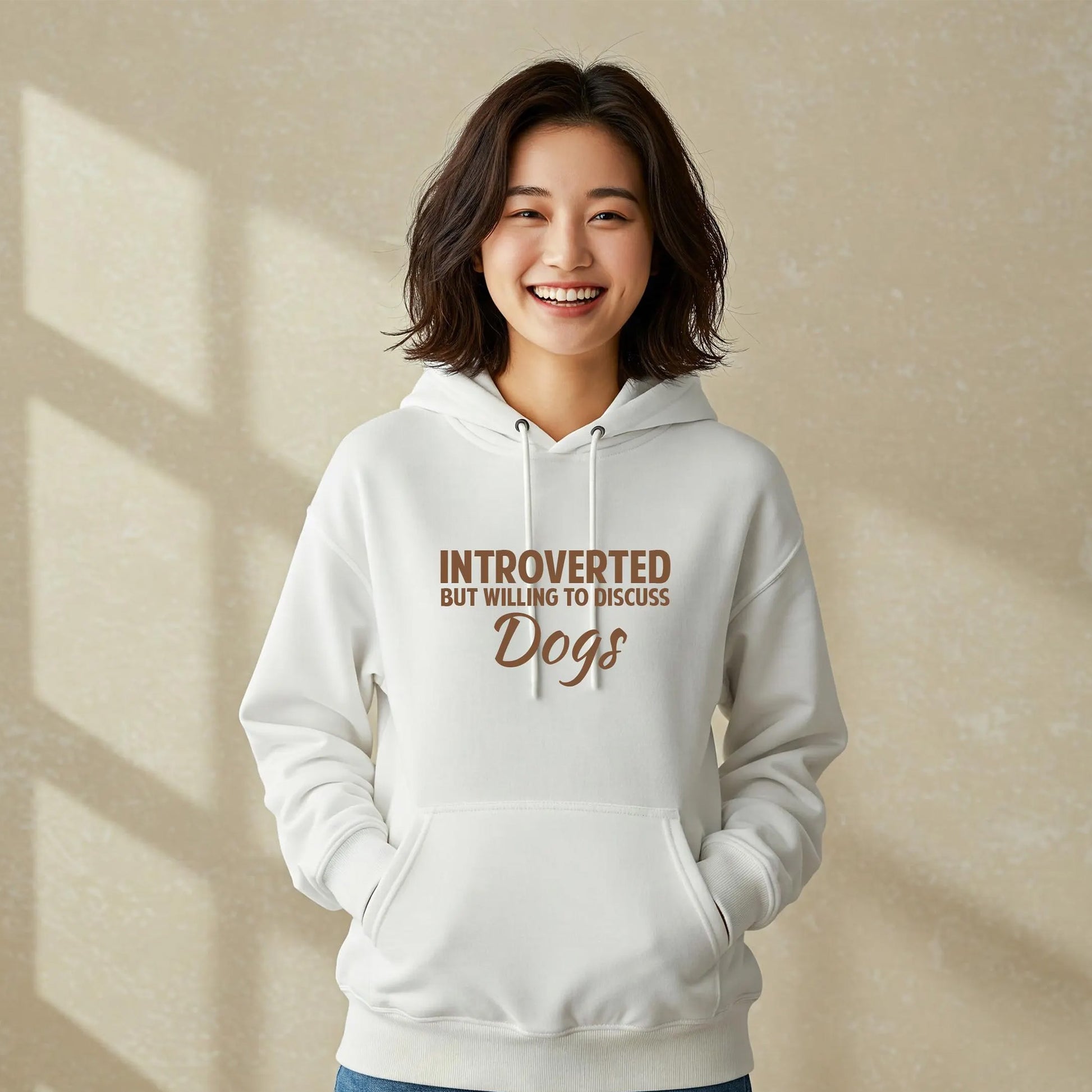 INTROVERTED BUT WILLING TO DISCUSS DOGS Sweatshirt - Crewneck & Hoodie - white