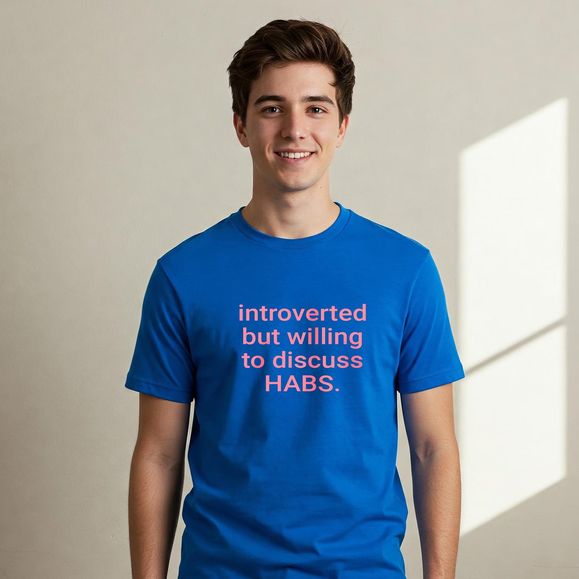 INTROVERTED BUT WILLING TO DISCUSS HABS. T-Shirt - Canadiens Lover Tee (Women's & Men's) - blue