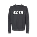 A gray crewneck sweatshirt with 'LEES AVE.' printed in white on the front.