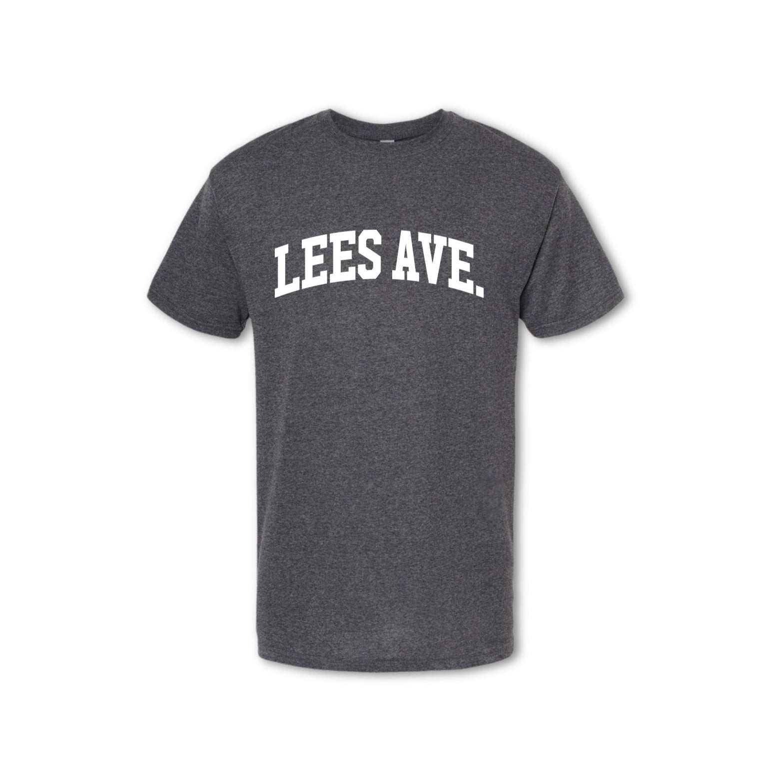 A gray t-shirt with 'LEES AVE.' printed in white across the chest.