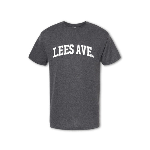 A gray t-shirt with 'LEES AVE.' printed in white across the chest.