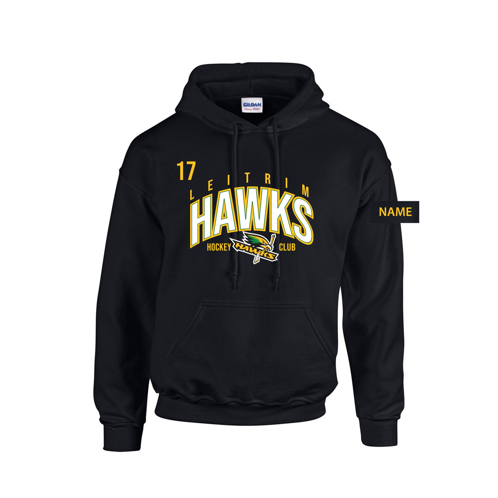LEITRIM HAWKS - *NEW* Cotton Hoodie (Locker Room) black