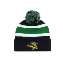 Load image into Gallery viewer, LEITRIM HAWKS - Black/Green Pom Pom Toque
