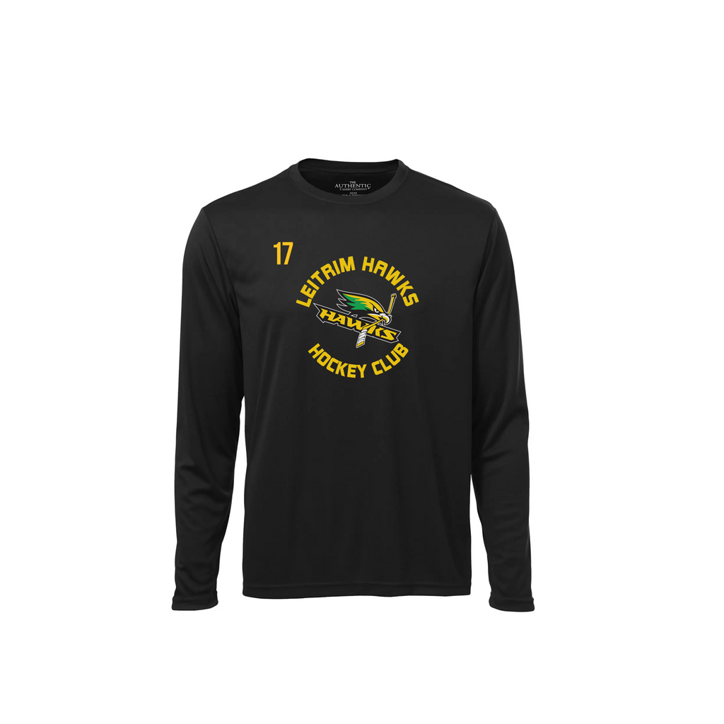 LEITRIM HAWKS - *NEW* Dri-FIT Long Sleeve Shirt (Centre Ice) black