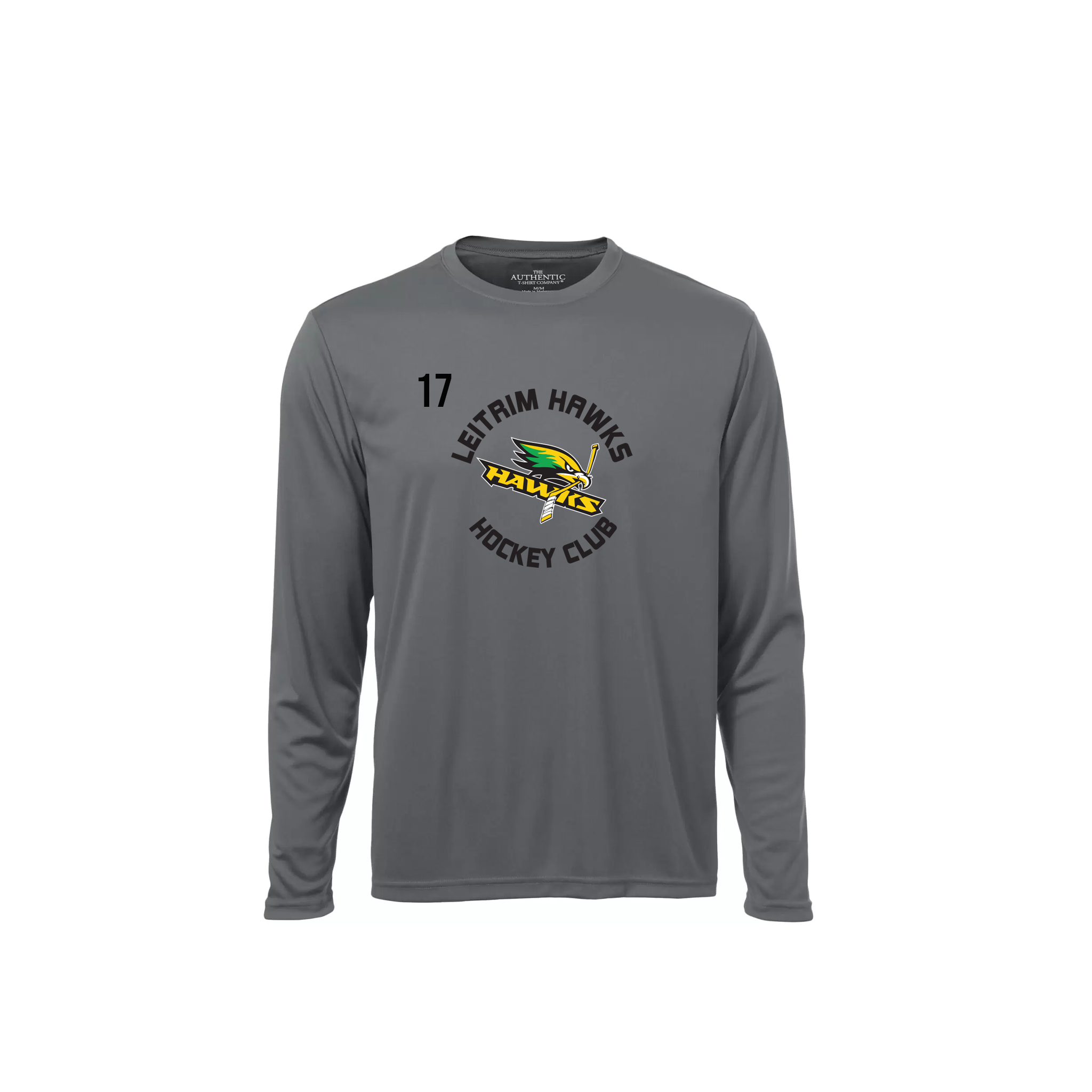 LEITRIM HAWKS - *NEW* Dri-FIT Long Sleeve Shirt (Centre Ice) grey