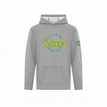 Gray hoodie with 'Leitrim Hawks' text and logo on a white background