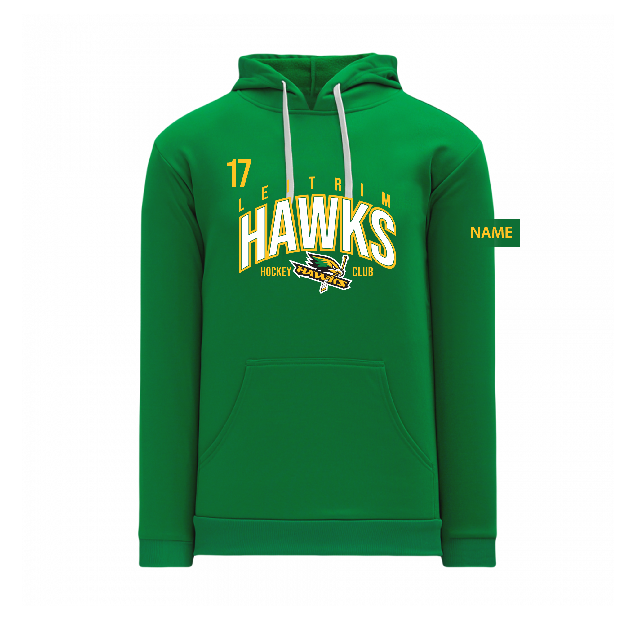 LEITRIM HAWKS - *NEW* Polyfleece Hoodie (Locker Room) green