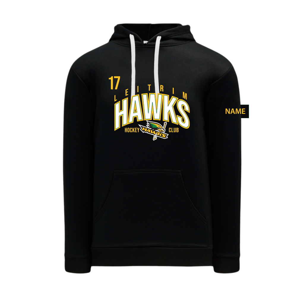LEITRIM HAWKS - *NEW* Polyfleece Hoodie (Locker Room) black