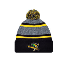 Load image into Gallery viewer, LEITRIM HAWKS - Grey Stripe Pom Pom Toque
