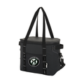 Black cooler bag with a metcalfe logo on a white background