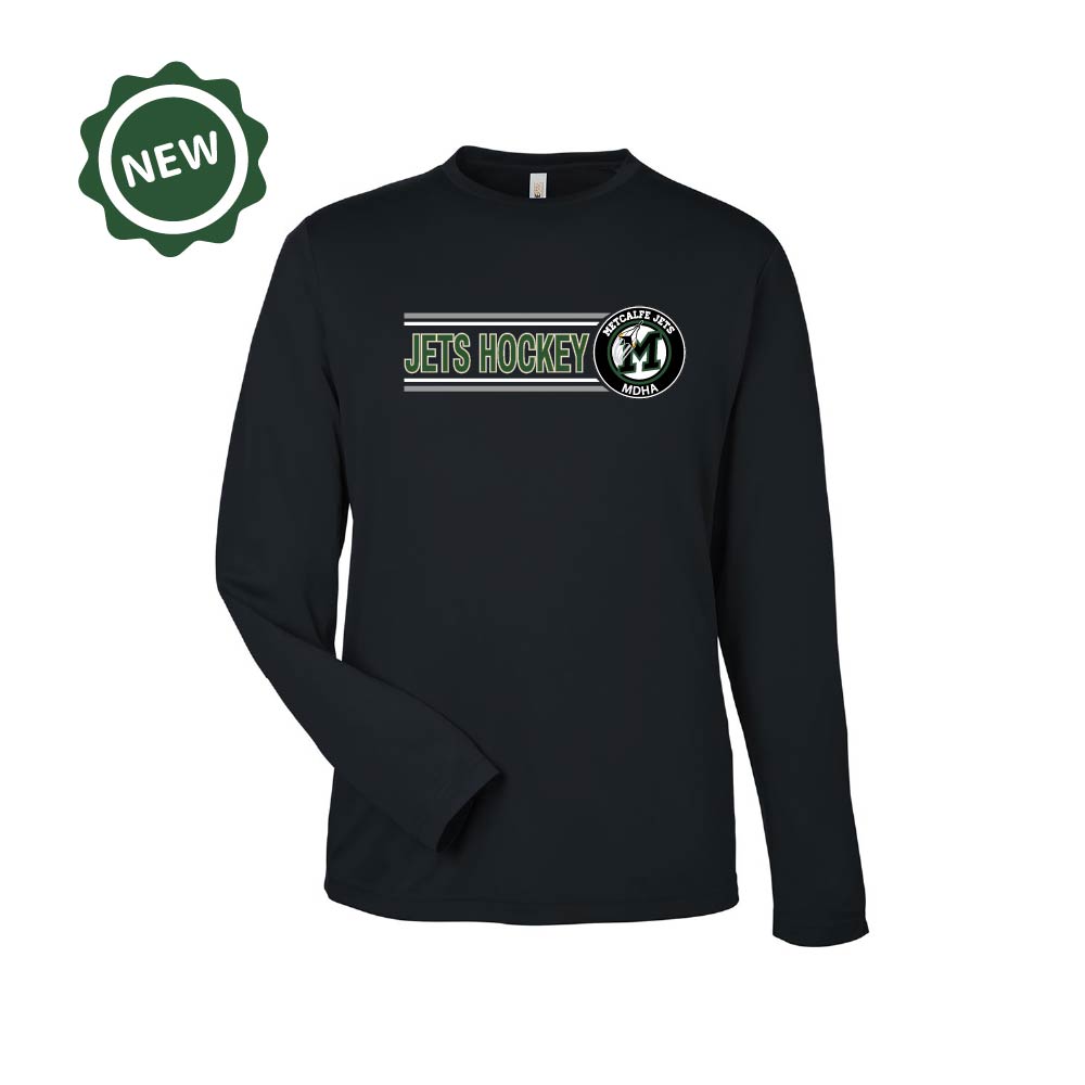 METCALFE JETS - Long Sleeve Performance T-Shirt (Rinkside)