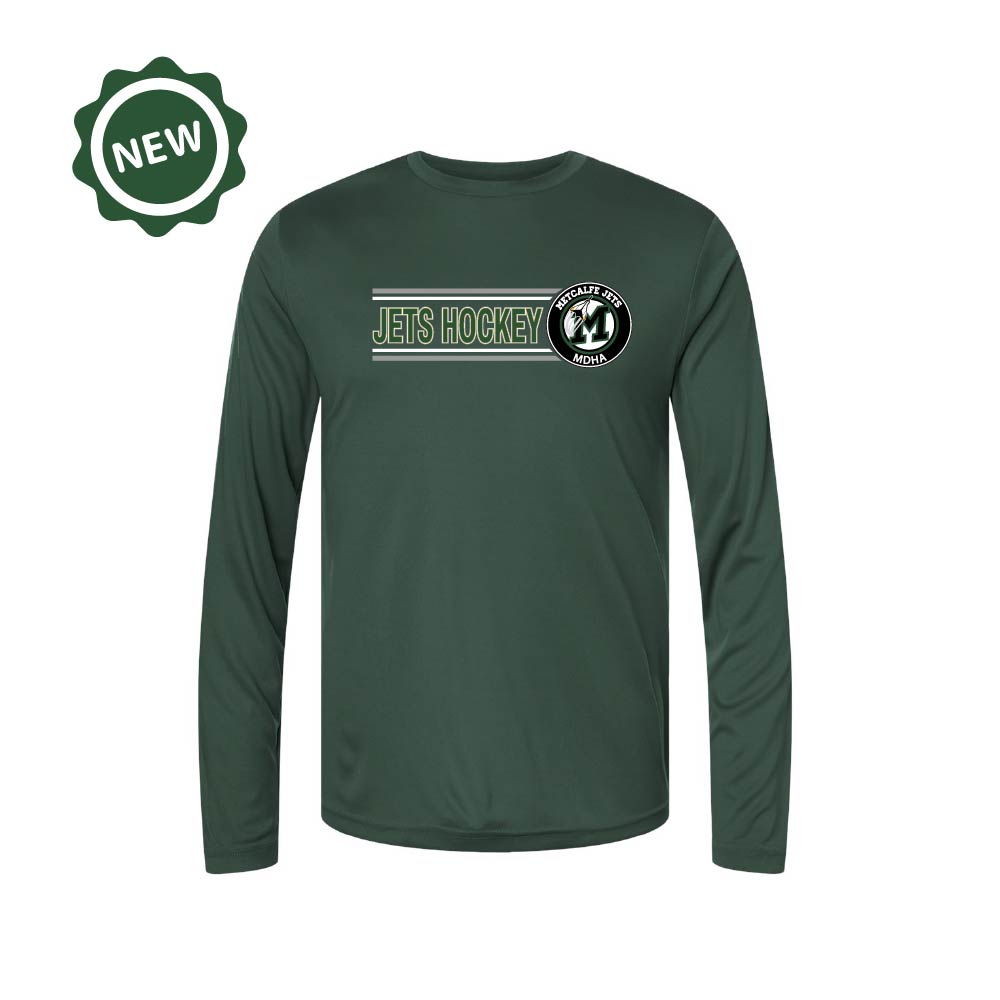 METCALFE JETS - Long Sleeve Performance T-Shirt (Rinkside)