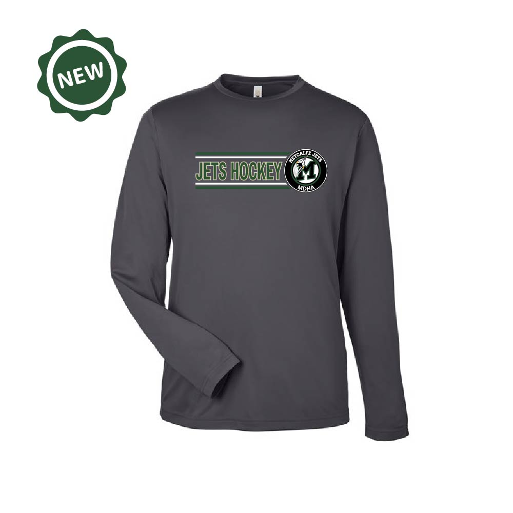 METCALFE JETS - Long Sleeve Performance T-Shirt (Rinkside)
