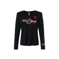 A black long-sleeve athletic shirt with a hockey graphic on the chest featuring a red maple leaf, wildcat mascot, the word 'WILDCATS', 'HOCKEY', and the number '21'. A small red and white logo is printed on the left sleeve.
