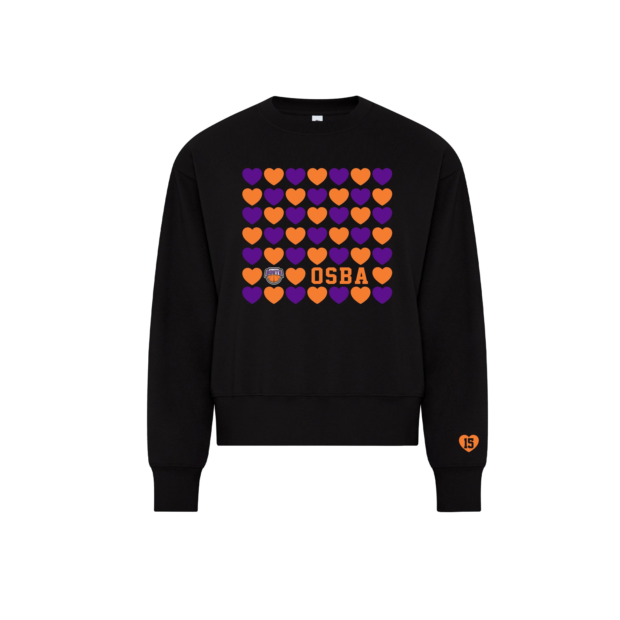 OSBA - Cotton-Face Fleece Ladies’ Crewneck (Hearts)