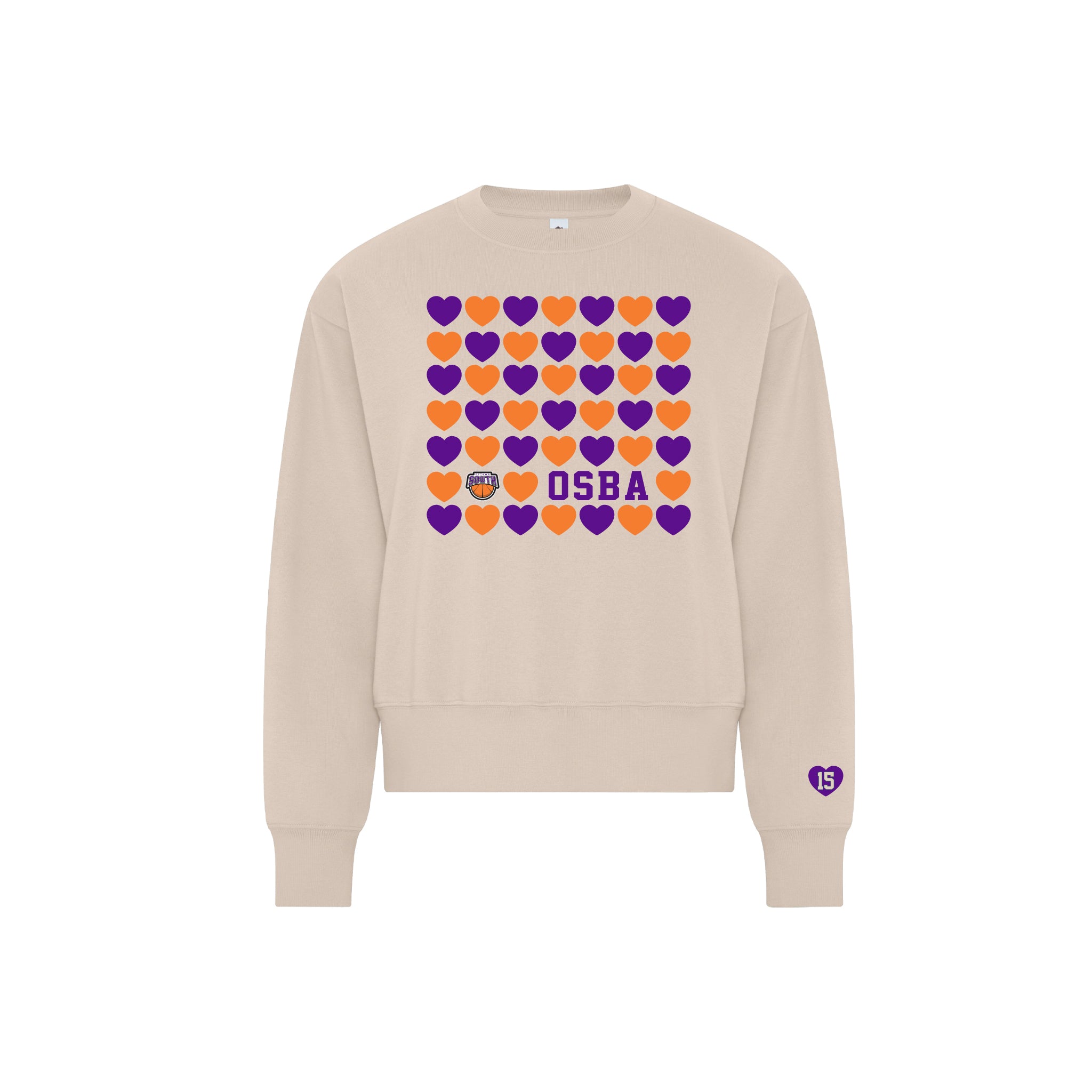 OSBA - Cotton-Face Fleece Ladies’ Crewneck (Hearts)