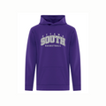 Purple hoodie with 'Ottawa South Basketball' text on a white background
