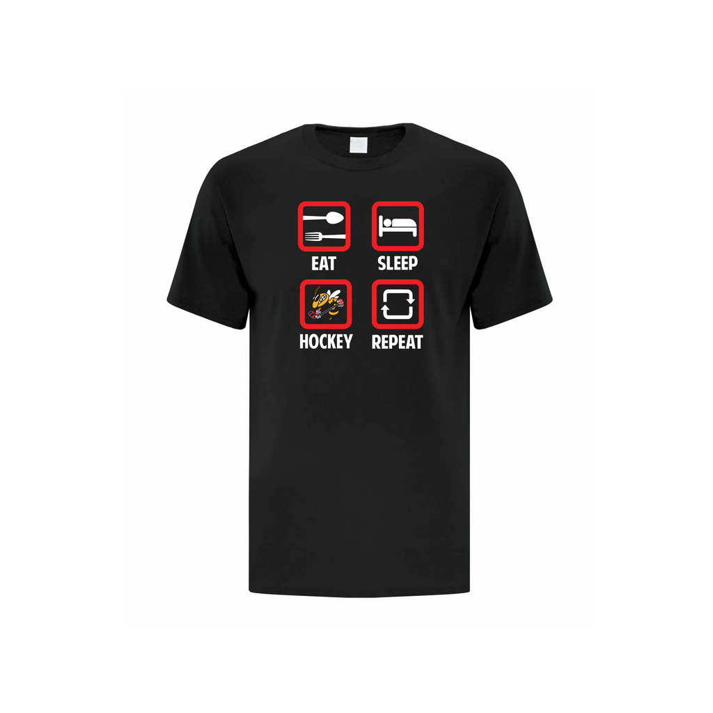 OTTAWA STING - Eat, Sleep, Hockey, Repeat Icon Cotton T-shirt - black