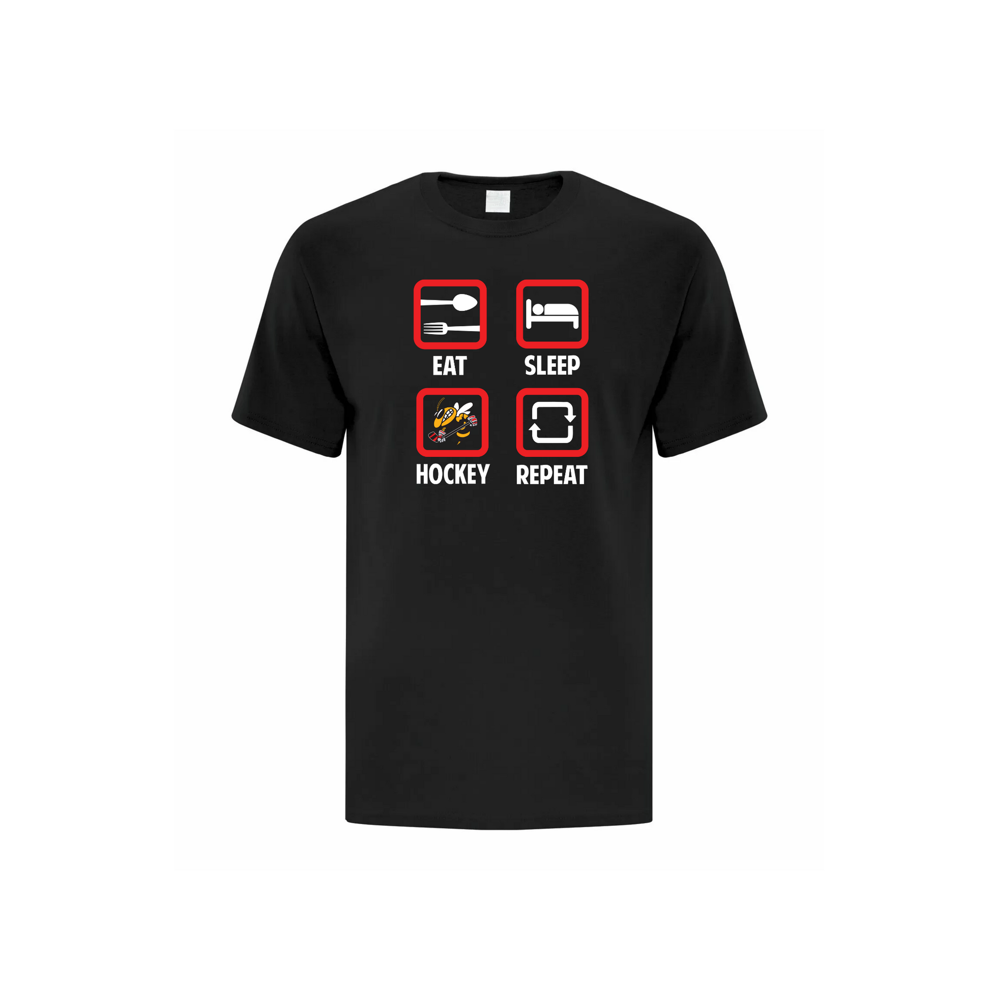 OTTAWA STING - Eat, Sleep, Hockey, Repeat Icon Cotton T-shirt - black