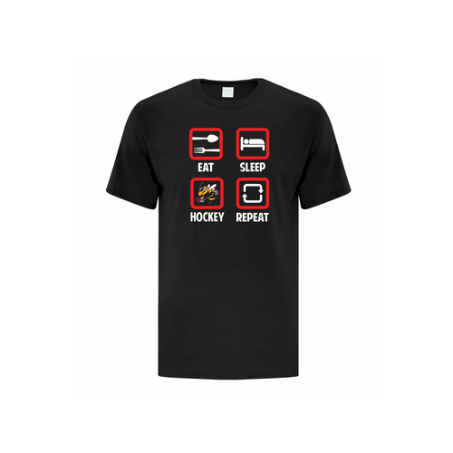 OTTAWA STING - Eat, Sleep, Hockey, Repeat Icon Cotton T-shirt - black