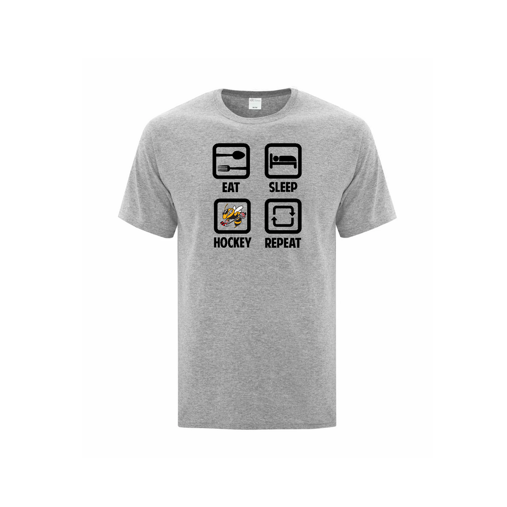 OTTAWA STING - Eat, Sleep, Hockey, Repeat Icon Cotton T-shirt - grey