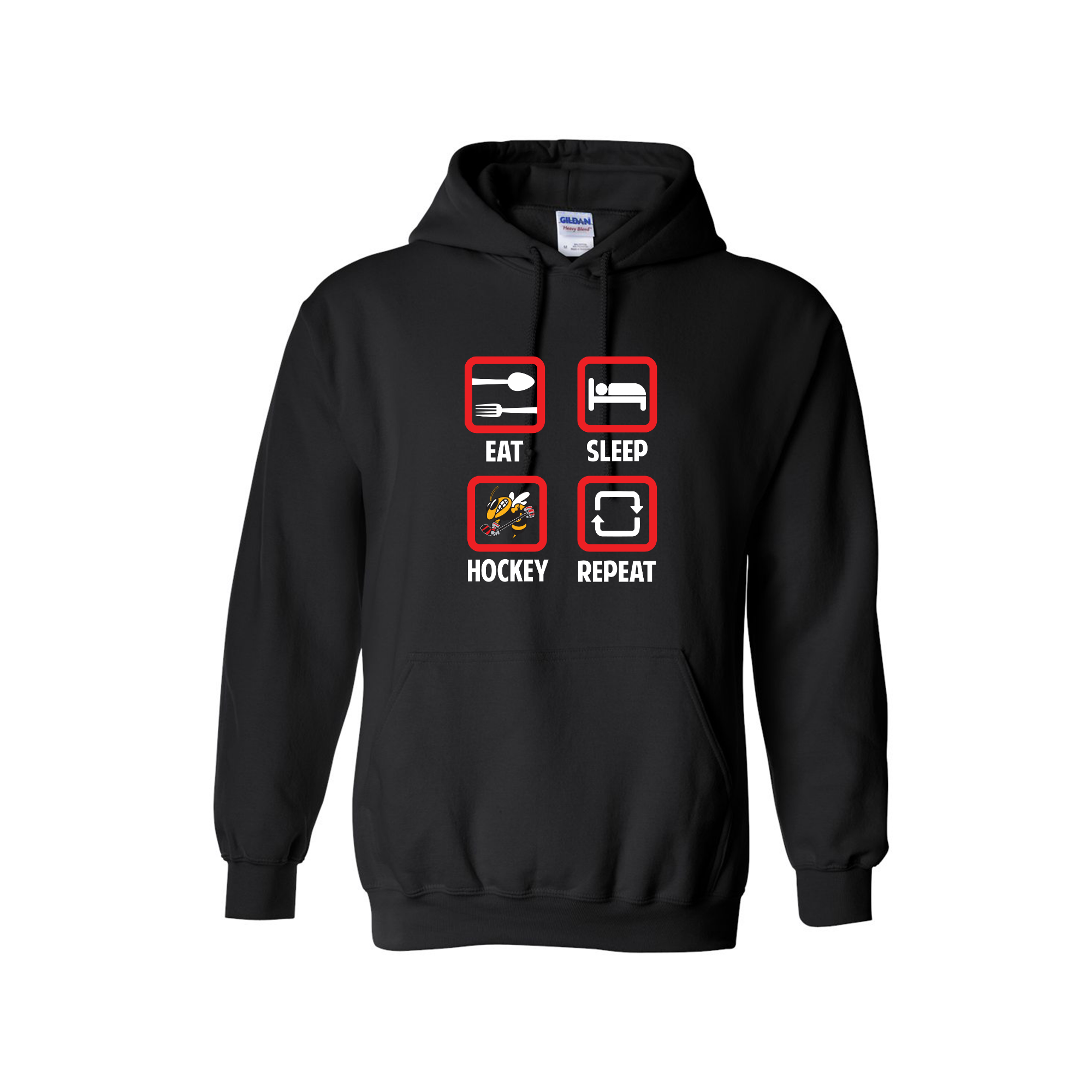 OTTAWA STING - Eat, Sleep, Hockey, Repeat Icon Hooded Sweatshirts - black