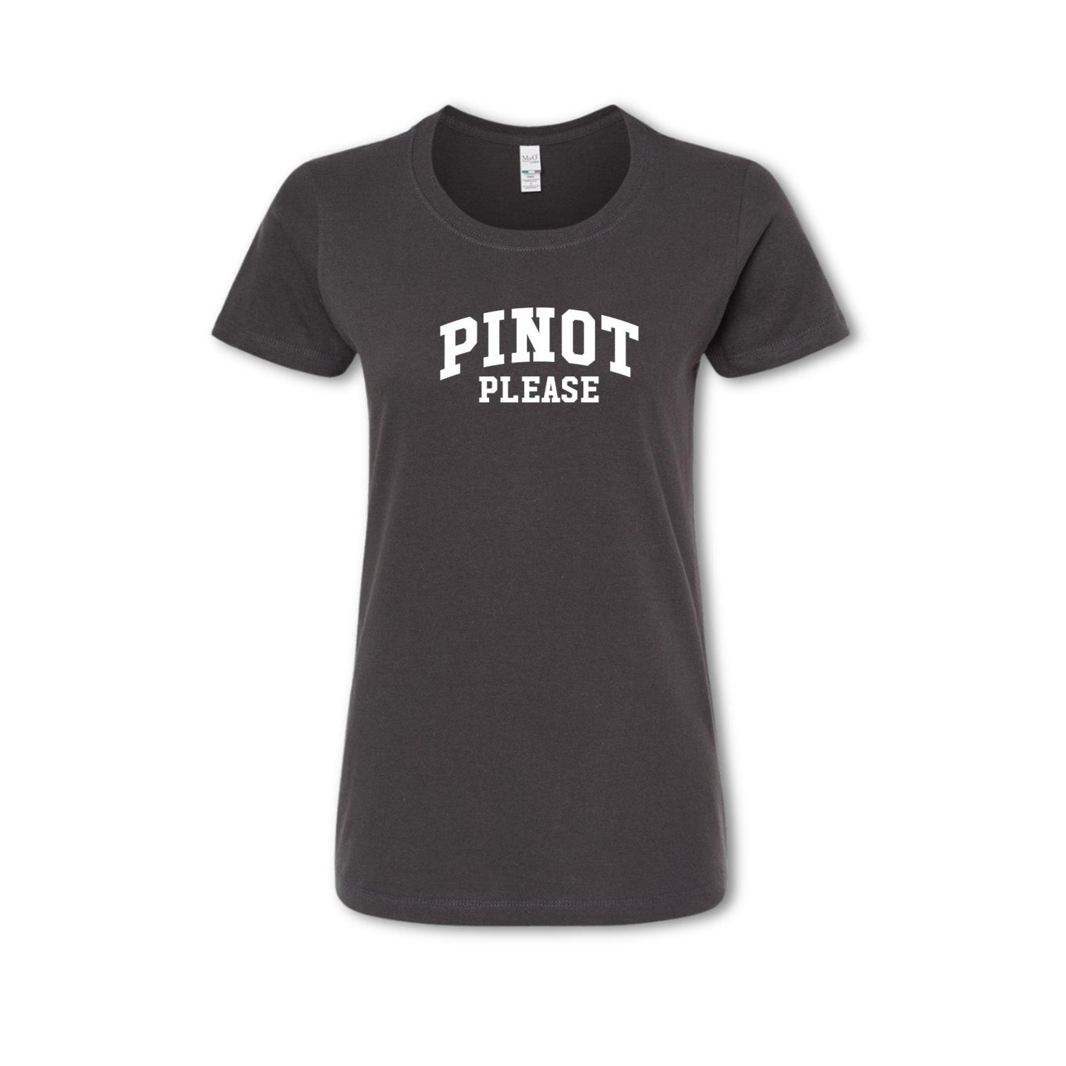 PINOT PLEASE Collegiate Sweatshirt - Wine Lover Tee (Women's) - grey