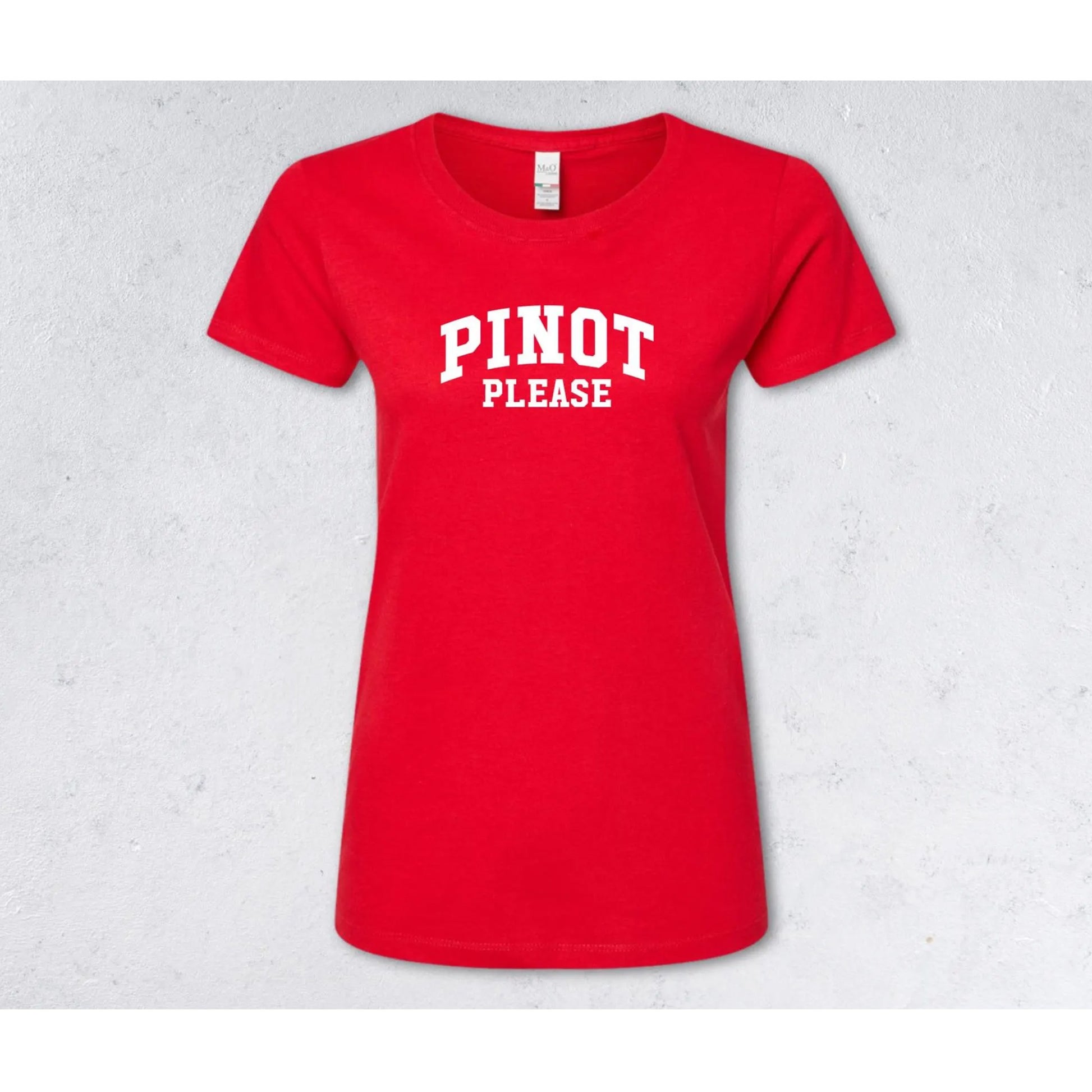 PINOT PLEASE Collegiate Sweatshirt - Wine Lover Tee (Women's) - red