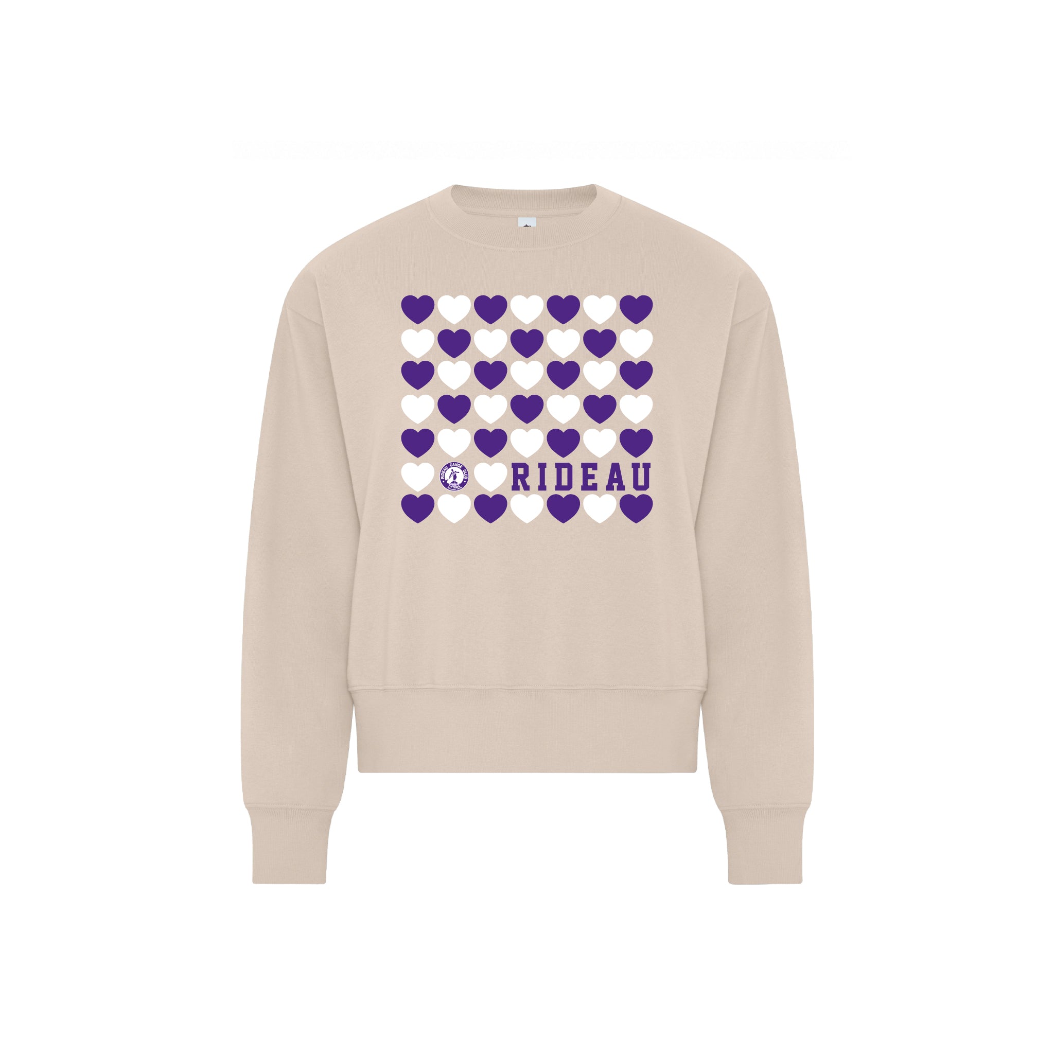 RIDEAU CANOE - Cotton-Face Fleece Ladies’ Crewneck (Hearts)