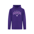 Purple hoodie with 'Rideau Canoe Club' text on a white background