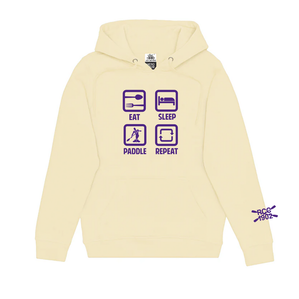 RIDEAU CANOE CLUB - Eat, Sleep, Paddle, Repeat Hooded Icon Sweatshirt - ivory