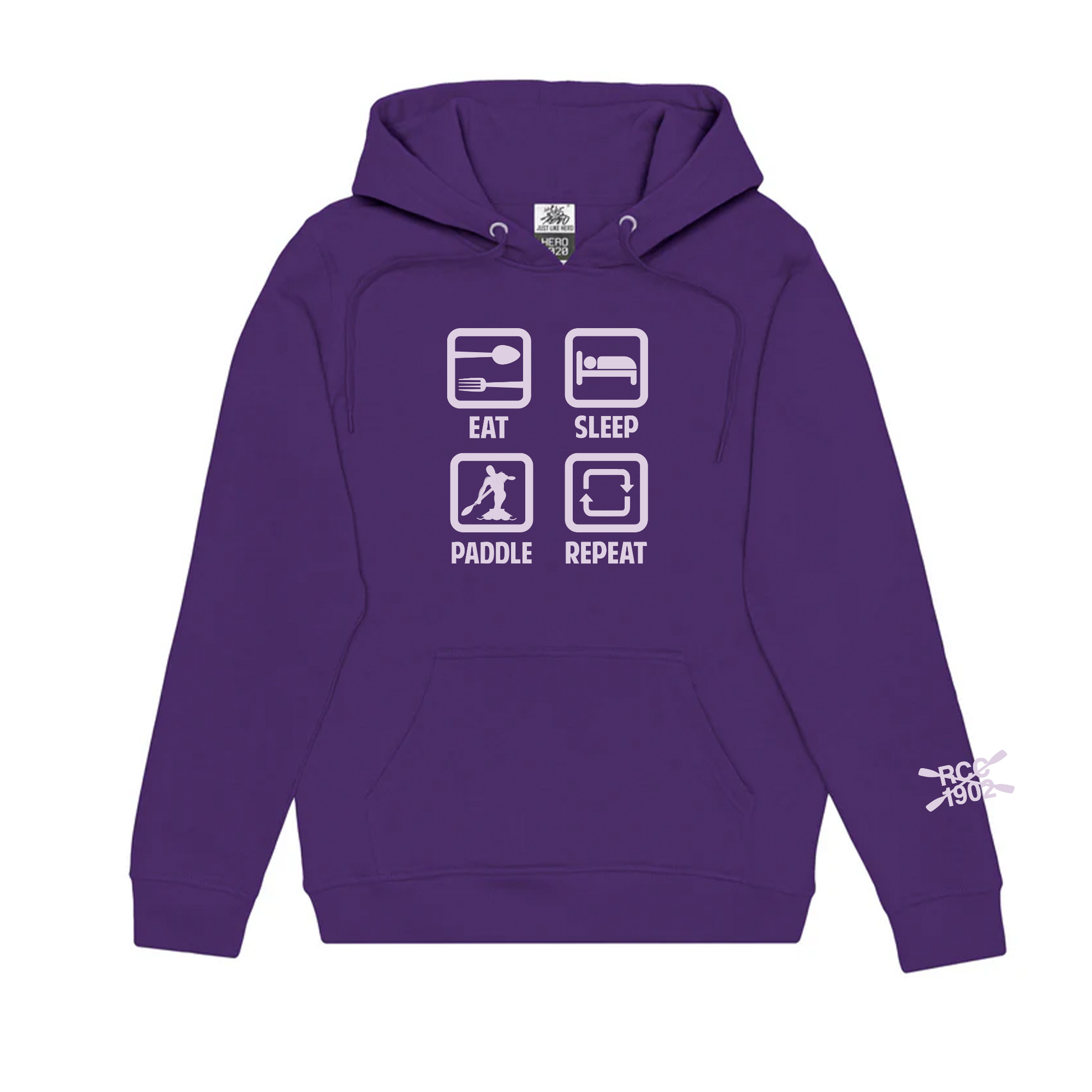 RIDEAU CANOE CLUB - Eat, Sleep, Paddle, Repeat Hooded Icon Sweatshirt - purple