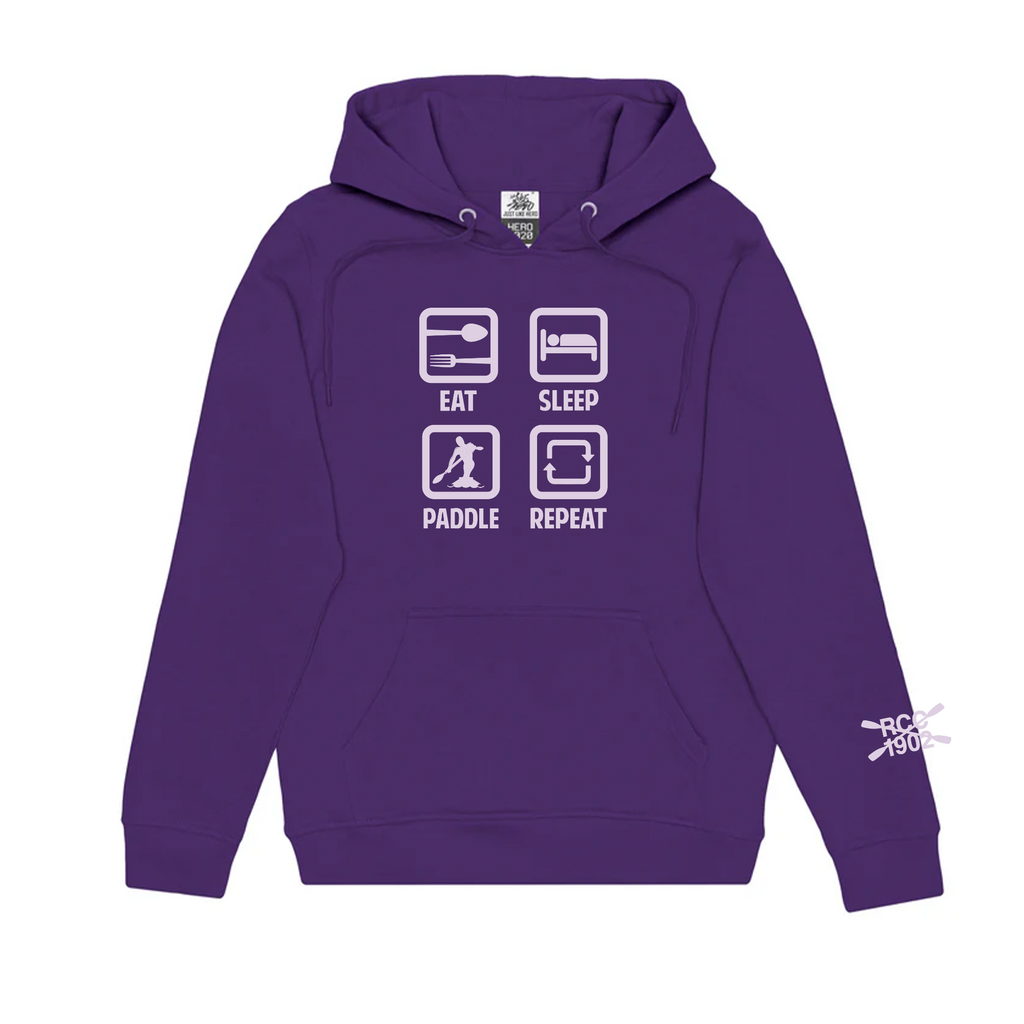 RIDEAU CANOE CLUB - Eat, Sleep, Paddle, Repeat Hooded Icon Sweatshirt - purple
